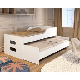 Bicama Bibox c/ Auxiliar Branco + 2 Colchões Probel D20 - 1