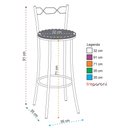 Ver imagem 2 de Kit 2 Banquetas Cromadas Assento Espuma D15 Vermelho