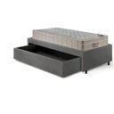 Ver mais imagens de Base Box Cama Solteirão Sapateira Courino Linho Cinza e Colchão Airtech Ortobom 96x203