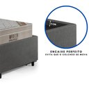 Ver imagem 2 de Base Box Cama Solteirão Sapateira Courino Linho Cinza e Colchão Airtech Ortobom 96x203