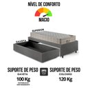 Ver imagem 3 de Base Box Cama Solteirão Sapateira Courino Linho Cinza e Colchão Airtech Ortobom 96x203