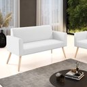 Ver imagem 2 de Sofá Namoradeira Pés Palito Natural Marisa Corino Branco D03 - D'Rossi