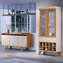 Ver imagem 2 de Sala de Jantar com Cristaleira Ópera e Buffet Aparador Sollare Off White/cinamomo - Hb Móveis