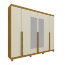 Ver imagem 3 de Guarda-Roupa Casal Elaris 6 Portas 4 Gavetas com Espelho 100% MDF Naturale/Off White - Pnr Móveis