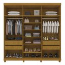 Ver imagem 2 de Guarda-Roupa Casal Elaris 6 Portas 4 Gavetas com Espelho 100% MDF Naturale/Off White - Pnr Móveis