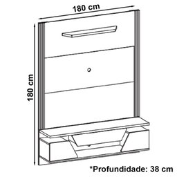 Painel Bancada Suspenso TV 60 Polegadas 088165 Cinza Perola Cedro DCASA - 4
