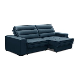 Sofá Retrátil e Reclinável 2 Lugares 170cm Bogotá Tecido Veludo Isofa:azul