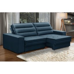 Sofá Retrátil e Reclinável 2 Lugares 170cm Bogotá Tecido Veludo Isofa:azul - 2