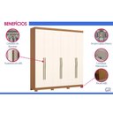 Ver imagem 5 de Guarda Roupa 6 Portas 2 Gavs Dominic Henn Cinamomo/Off