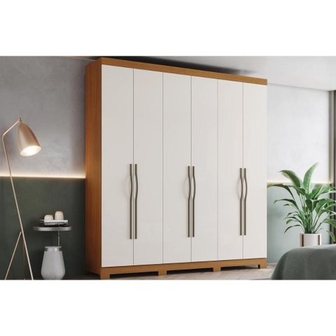 Guarda Roupa 6 Portas 2 Gavs Dominic Henn Cinamomo/Off