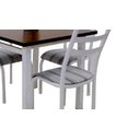 Ver imagem 3 de MESA DE JANTAR cozinha com 4 CADEIRAS Lisboa TAMPO MDF AÇO COR BRANCA moderna Ql. AÇo