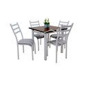 Ver imagem 2 de MESA DE JANTAR cozinha com 4 CADEIRAS Lisboa TAMPO MDF AÇO COR BRANCA moderna Ql. AÇo