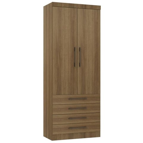 Guarda Roupa Modulado 90cm 2 Portas 4 Gavetas Delphi Avelã L01 - Mpozenato