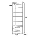 Ver imagem 4 de Escritório com Escrivaninha 2 Gavetas e Livreiro Multiuso com 2 Gavetas Preto - Fdecor