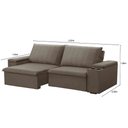 Ver imagem 4 de Sofá Retrátil Reclinável 3 Lugares 225cm Baluart F05 Veludo Castor - Mpozenato