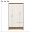 Ver imagem 2 de Guarda Roupa Solteiro 4 Portas e 2 Gavetas Toledo - Amêndola Touch/off White