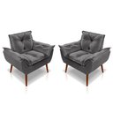 Ver imagem 1 de Kit C- 02 Poltronas Opala Luxo Suede Grafite