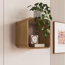 Ver imagem 1 de Prateleira Suspensa Nicho Simples Linha Curve 30cm Carvalho Xingu - Completa Móveis