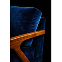 Ver imagem 6 de Kit 2 Poltronas Mona Luxo Madeira Maciça Veludo Azul para Sala de Estar Decorativa Moderna