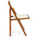 Ver imagem 4 de Cadeira Dobrável Rústica Castanho de Madeira com Estofado - Branco