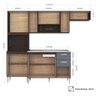 Armário de Cozinha Compacta Completa 244cm Balcão e Pia Inox Livy P11 Chocolate/Cinza Grafite - Mpoz - 4