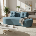 Ver imagem 2 de Sofá 2 Lugares Orgânico Curvo Madrid 150cm Linho Azul