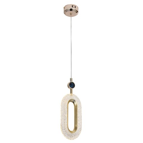 Pendente 44×17cm 7w 3000k Bivolt Metal Dourado+acrilico