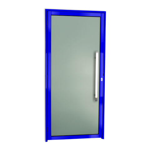 Porta Alumínio Murano c/Puxador D.Azul 100 Brimak