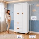 Ver imagem 3 de Guarda Roupa Infantil Apolo 3 Portas 3 Gavetas Cabideiro Branco Fosco