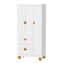 Ver imagem 2 de Guarda Roupa Infantil Apolo 3 Portas 3 Gavetas Cabideiro Branco Fosco