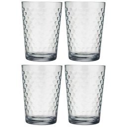 Jogo de Copos de Vidro Montana C/ 4 Unidades Quadriculado 210ml Elegante Dia a Dia - 2