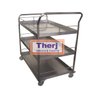Carrinho Auxiliar em aço inox AISI 304 com 3 Planos Therj CC3P B - 60cm x 40cm x 90cm - 1