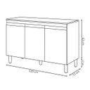 Ver imagem 4 de Balcão de Pia Cozinha Manu 120 Cm Cinza sem Tampo Ajl Móveis