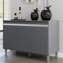 Ver imagem 3 de Balcão de Pia Cozinha Manu 120 Cm Cinza sem Tampo Ajl Móveis