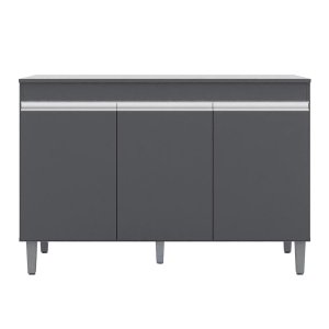 Balcão de Pia Cozinha Manu 120 Cm Cinza sem Tampo Ajl Móveis