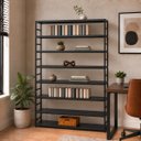 Ver imagem 2 de Estante Multiuso Organizador Livreiro Estilo Industrial 180x150 Preto Total