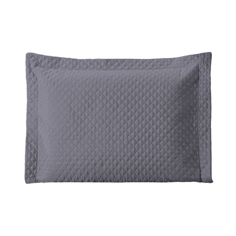 Porta Travesseiro Prime 70x50cm Matelado com Debrum:Cinza