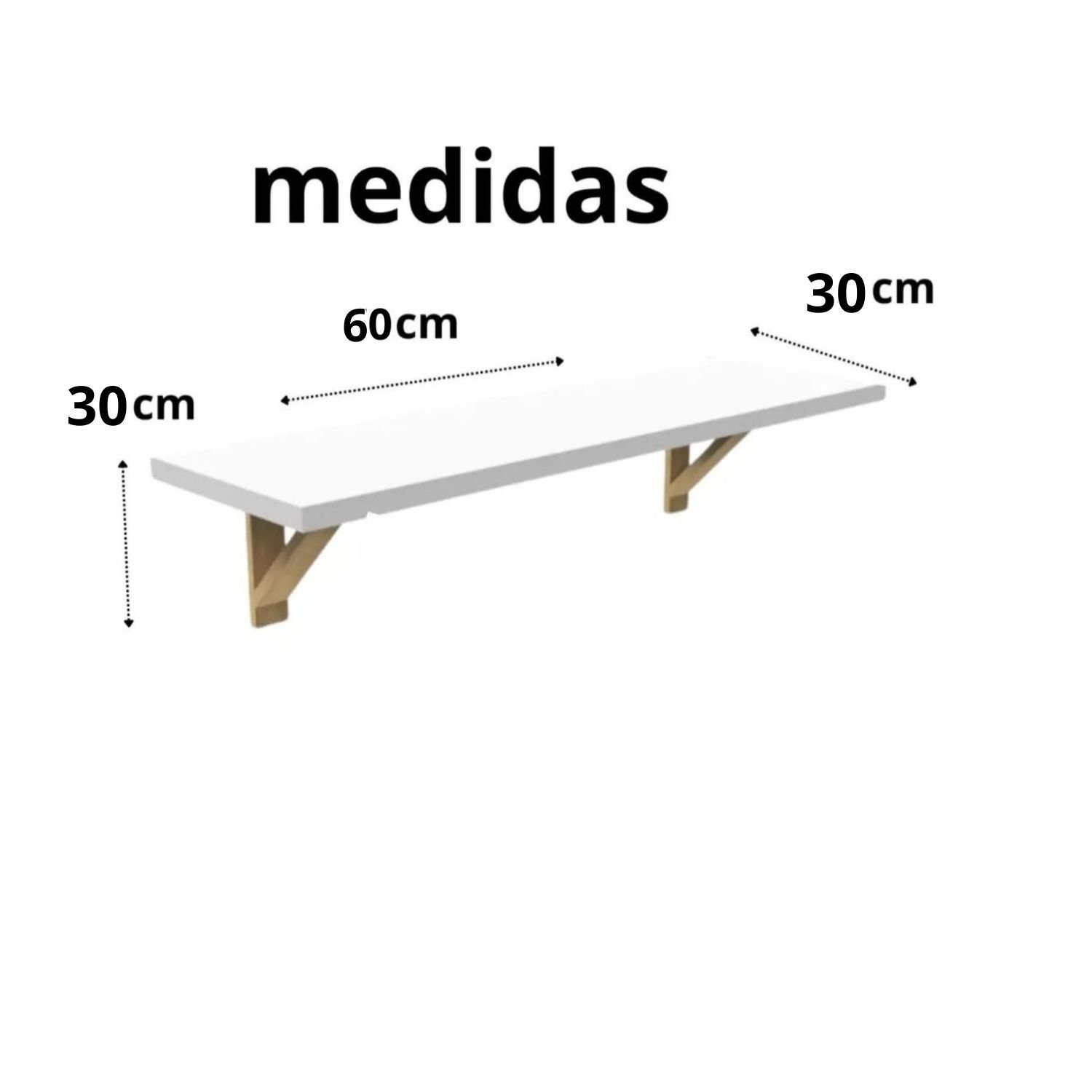 Mesa Estudo Notebook Prateleira Sala Quarto Madeira Mdf Branca 60cm - 2