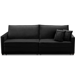 Sofá Retrátil e Reclinável 2,10m Karina Veludo Preto Madelina Decor - 6
