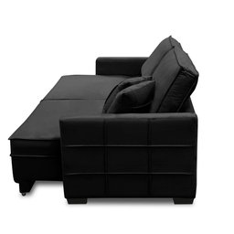 Sofá Retrátil e Reclinável 2,10m Karina Veludo Preto Madelina Decor - 4