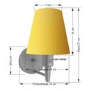 Ver imagem 4 de Arandela Cone Md-2013 Cinza C- Inter Liga e Desl Cúpula em Tecido Amarelo - Bivolt