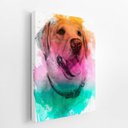 Ver imagem 2 de Quadro Labrador Cachorro Tinta Aquarela Canvas 30x40cm