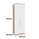 Ver mais imagens de Guarda Roupa Modulo 2 Portas e 3 Gavetas 245cm Setiba Plus Carvalho/branco