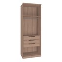 Ver imagem 2 de Guarda Roupa Modulo 2 Portas e 3 Gavetas 245cm Setiba Plus Carvalho/branco