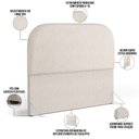Ver imagem 5 de Cabeceira Cama Box King 195cm Lanna com Puff Recamier Doha W01 Linho Cru - Lyam Decor