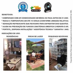 Ventilador com Névoa de Água Refrescante Portátil p/20m2:110V/Preto - 9