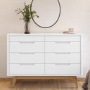 Ver imagem 1 de Cômoda Quarto 135cm Orgânica 8 Gavetas Luke Branco C14 - Mpozenato