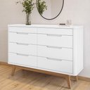 Ver imagem 6 de Cômoda Quarto 135cm Orgânica 8 Gavetas Luke Branco C14 - Mpozenato