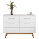 Ver imagem 2 de Cômoda Quarto 135cm Orgânica 8 Gavetas Luke Branco C14 - Mpozenato