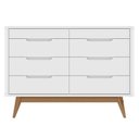 Ver imagem 7 de Cômoda Quarto 135cm Orgânica 8 Gavetas Luke Branco C14 - Mpozenato
